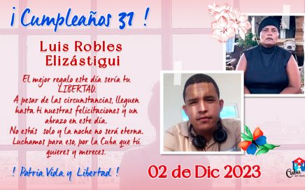 Tarjeta de felicitación por el cumpleaños de Luis Robles.